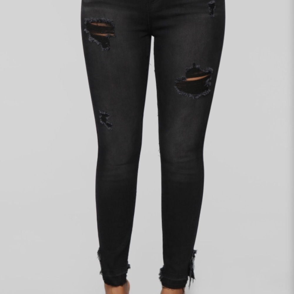 High rise crop skinny